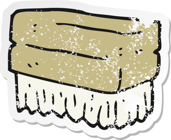 Bir insanın çizdiği fırça fırçasının gerilimli retro yapıştırması.