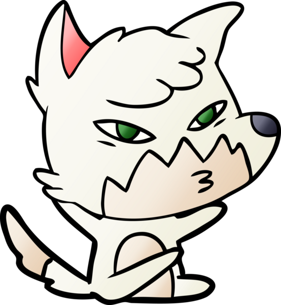 Bir insan tarafından çizilmiş akıllı çizgi film tilkisi.