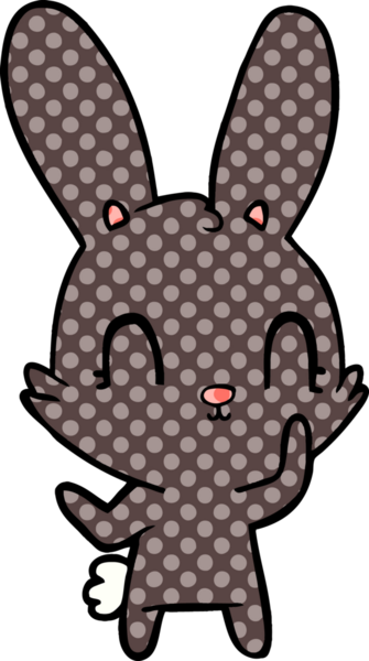 Bir insan tarafından çizilmiş şirin çizgi film tavşanı.