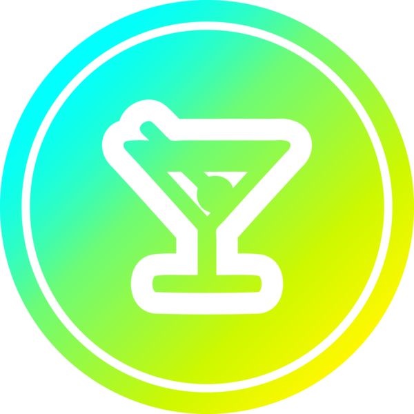 Bir insan tarafından çizilmiş serin gradyan bitiş ile zeytin dairesel ikonu ile kokteyl