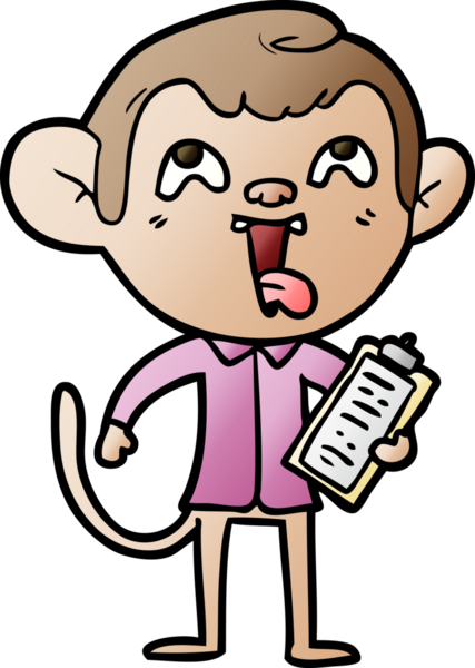 Bir insan tarafından çizilmiş aptal bir karikatür maymunu.