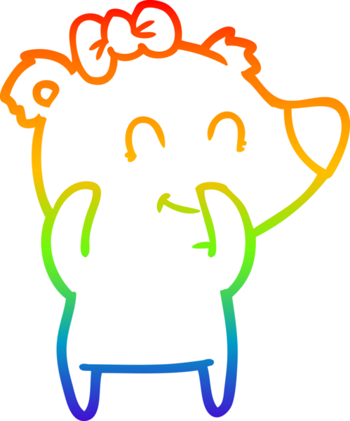 Bir insan tarafından çizilmiş dişi ayı çizgi filmi.