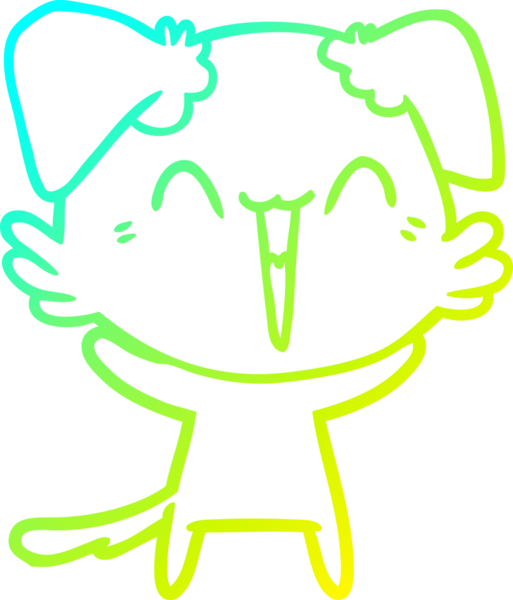 Bir insan tarafından çizilmiş küçük mutlu bir köpek çizgi filmi.