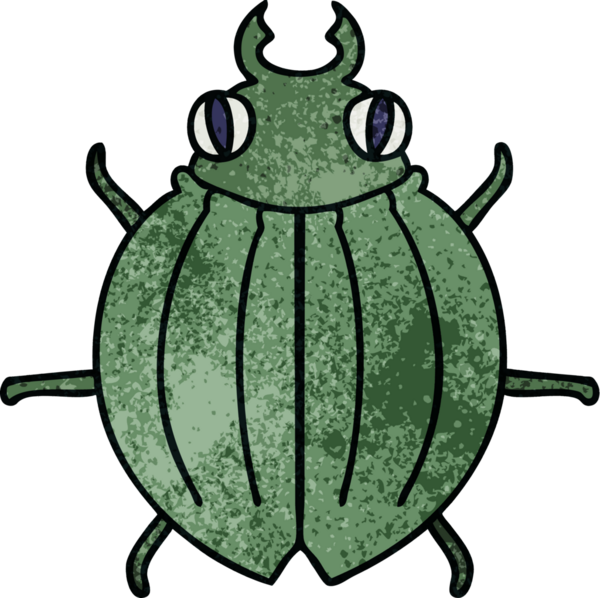 Bir insan tarafından çizilmiş garip çizgi film böceği.