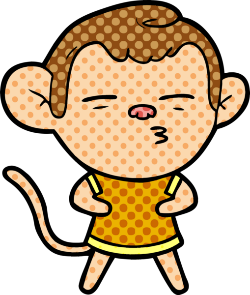 bir insan tarafından çizilmiş şüpheli maymun çizgi filmi