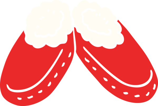 Bir insan tarafından çizilmiş rahat terlikler.