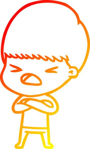 İnsan tarafından çizilmiş bir çizgi filmin sıcak gradyan çizimi.