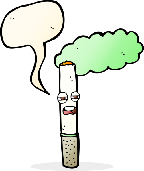 Bir insan tarafından çizilmiş mutlu bir sigara.