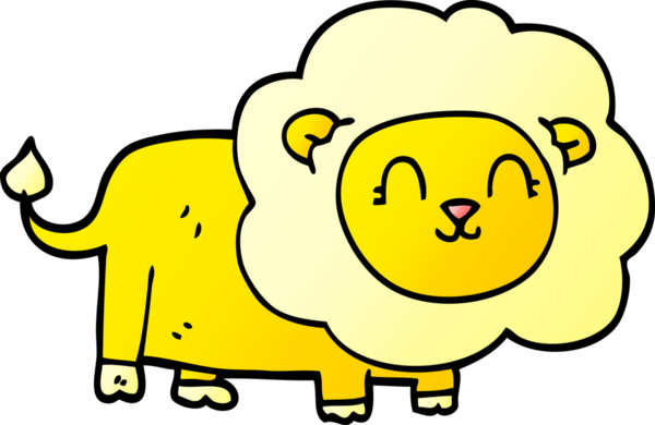 karikatür mutlu aslan bir insan tarafından çizilmiş