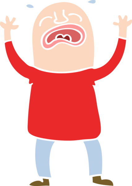 Bir insan tarafından çizilmiş karalama ağlayan adam.