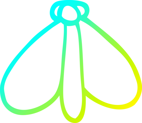 Bir insan tarafından çizilen güve çizgi filminin soğuk gradyan çizimi