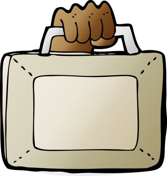 Bir insan tarafından çizilmiş bir evrak çantası.