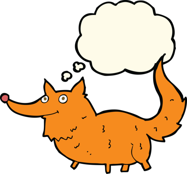 Bir insan tarafından çizilmiş düşünce balonu olan küçük bir köpek.