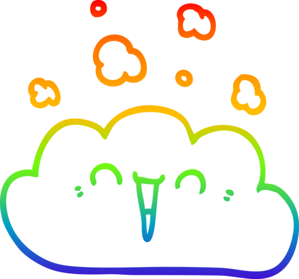 gökkuşağı gradyan çizgi çizimi bir insan tarafından çizilmiş duman bulutu
