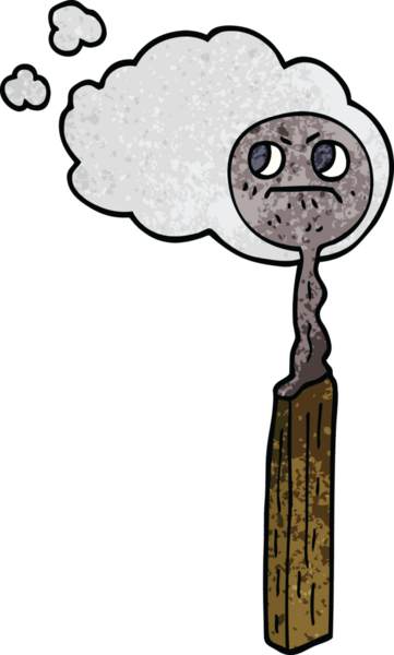 Bir insan tarafından çizilmiş karikatür yanmış kibrit.