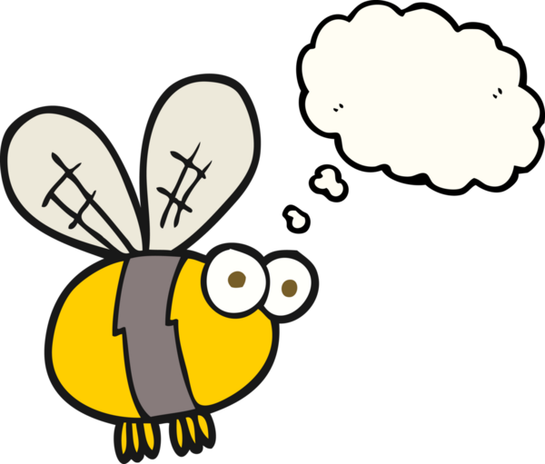 Bir insan tarafından çizilmiş serbest çizim balon karikatür arısı.