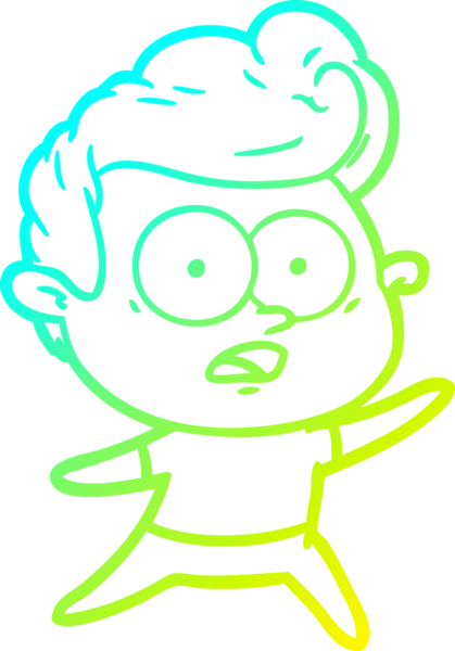 Bir insan tarafından çizilmiş soğuk çizgi çizgi film karakteri.