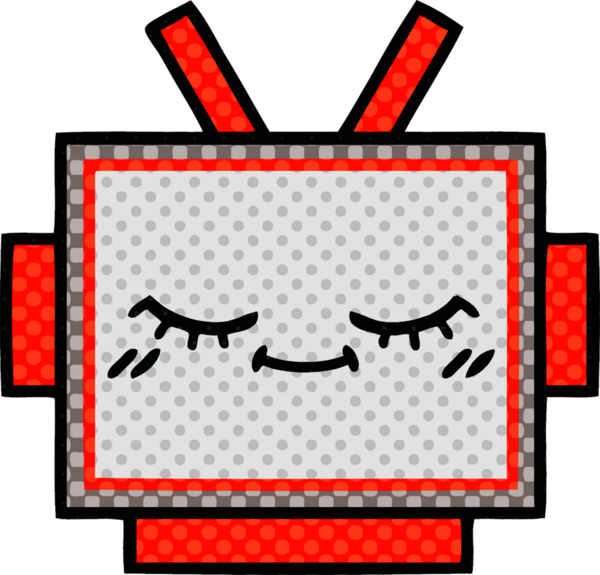 Bir insan tarafından çizilmiş robot kafanın çizgi romanı.