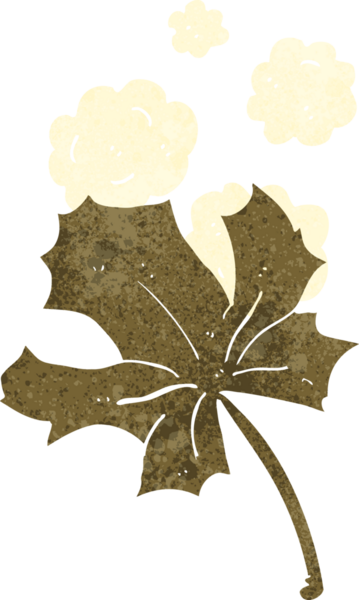 bir insan tarafından çizilmiş eski bir yaprak.