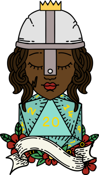 Retro Dövme Tarzı İnsan Dövüşçüsü Bir insan tarafından çizilmiş 20 zar atışıyla