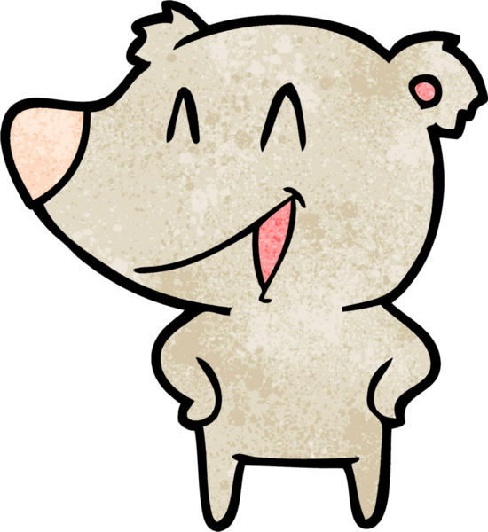 Bir insan tarafından çizilmiş gülen ayı çizgi filmi.