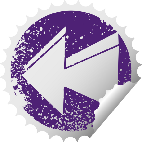 sıkıntılı dairesel soyma etiketi bir insan tarafından çizilmiş tuhaf sembol oku