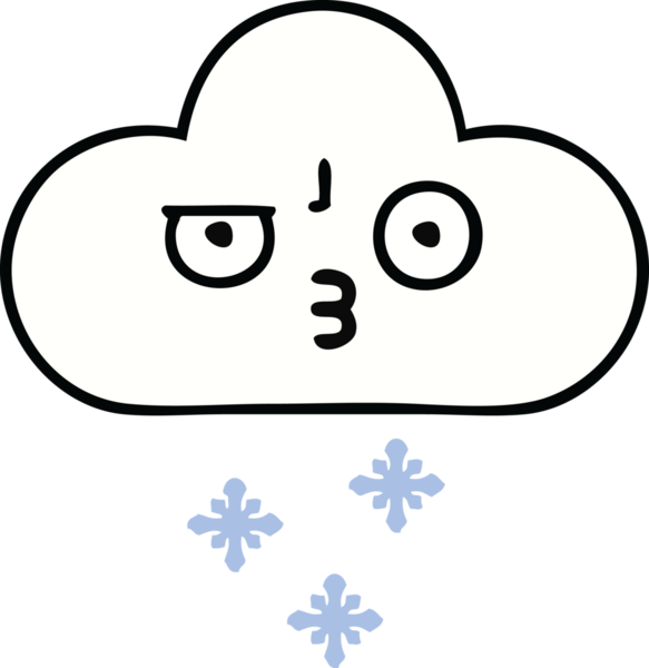 Bir insan tarafından çizilmiş güzel bir kar bulutu karikatürü