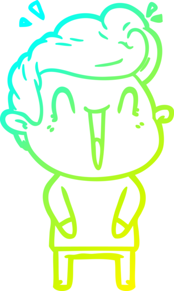 Bir insan tarafından çizilmiş, heyecanlı bir çizgi film çizimi.