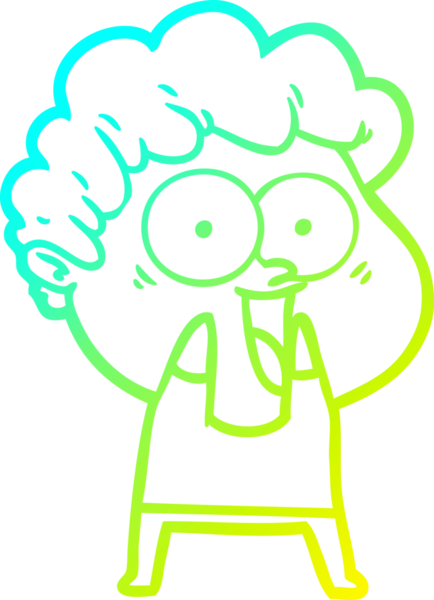 Bir insan tarafından çizilmiş mutlu bir adamın soğuk çizgi çizimi.