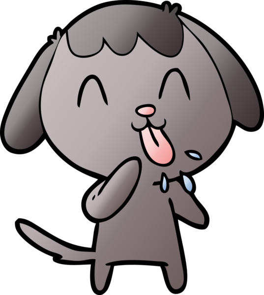 Bir insan tarafından çizilmiş şirin bir çizgi film köpeği.