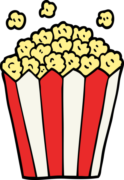 Bir insan tarafından çizilmiş çizgi film patlamış mısırı.