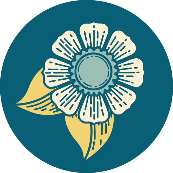 Bir insan tarafından çizilmiş bir çiçeğin ikonik dövme şekli