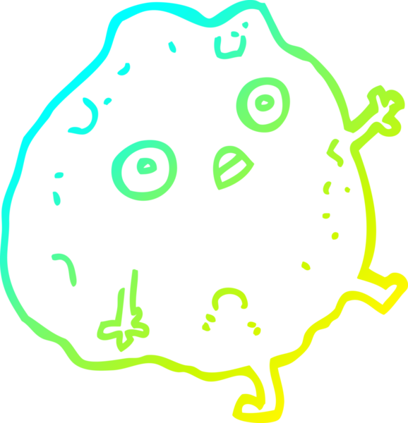 Bir insan tarafından çizilen karikatür kayasının soğuk gradyan çizimi