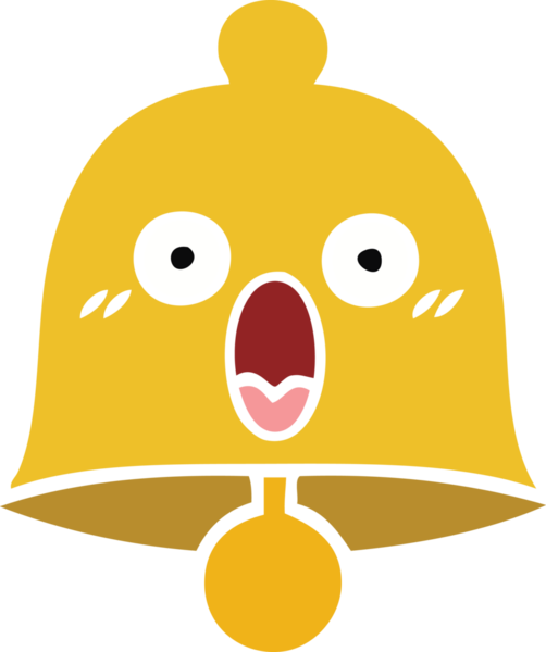 Bir insan tarafından çizilmiş eski bir çanın düz rengi