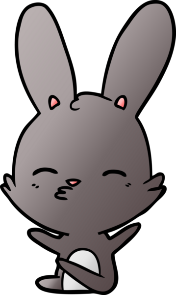 Bir insan tarafından çizilmiş meraklı tavşan çizgi filmi.