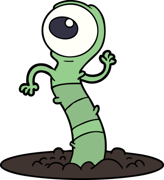 Bir insan tarafından çizilmiş uzaylı bataklık canavarı çizgi filmi.