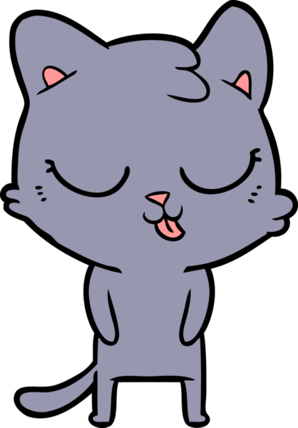 Bir insan tarafından çizilmiş çizgi film kedisi.