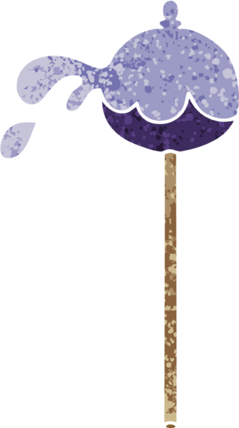 Bir insan tarafından çizilmiş retro illüstrasyon tarzı tuhaf çizgi film lolipopu.