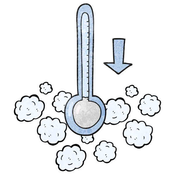 Bir insan tarafından çizilmiş serbest desenli karikatür düşüş sıcaklığı