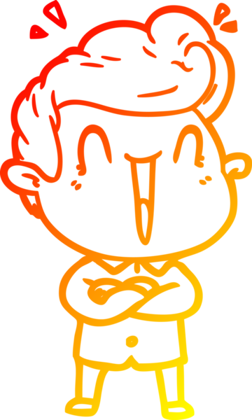 Bir insan tarafından çizilmiş, heyecanlı bir çizgi film çizimi.