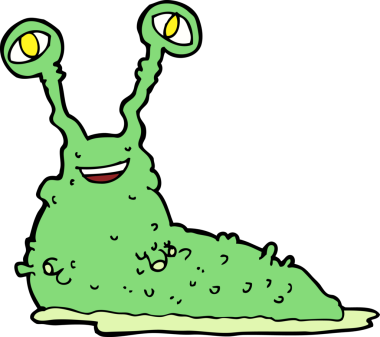 Bir insan tarafından çizilmiş karikatür sümüklüböceği