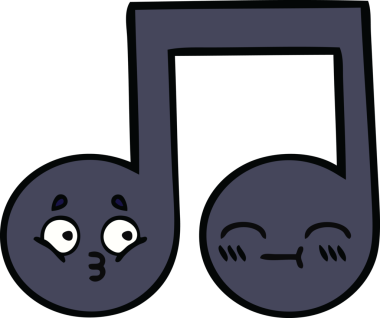 Bir insan tarafından çizilmiş güzel bir nota karikatürü.