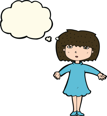 Bir insan tarafından çizilmiş düşünce balonlu bir karikatür.