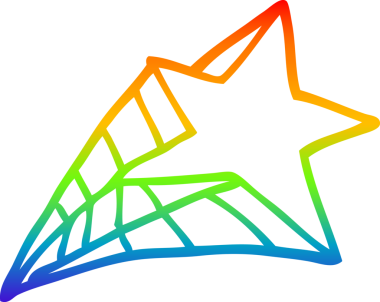 gökkuşağı gradyan çizimi bir insan tarafından çizilmiş bir çizgi film yıldızı