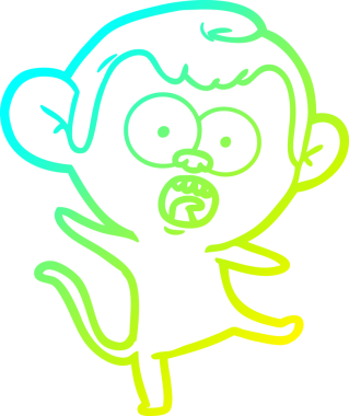 Bir insan tarafından çizilmiş bir çizgi filmin soğuk gradyan çizimi.