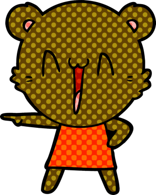 Bir insan tarafından çizilmiş mutlu ayı karikatürü