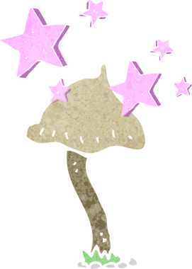 bir insan tarafından çizilmiş mantar mantarı