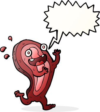 Bir insan tarafından çizilmiş konuşma baloncuklu et çizgi film karakteri