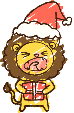 Bir insan tarafından çizilen Noel Aslanı Tebeşiri