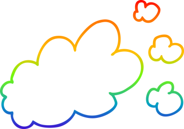 gökkuşağı gradyan çizgi çizimi bir insan tarafından çizilmiş bir duman bulutu